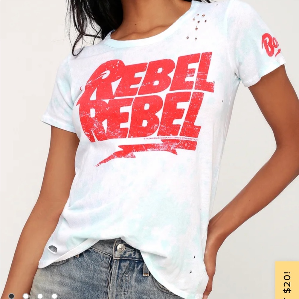 Chaser Bowie Tie Die Distressed Tee